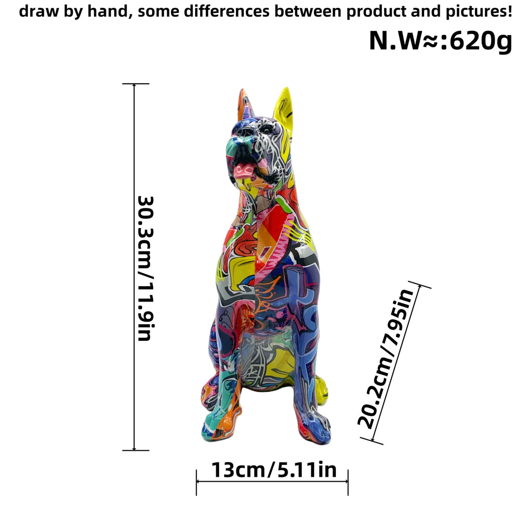 Colorful decorative figure of a dog in modern design Kalsten
