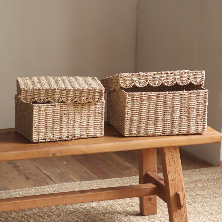 Handcrafted storage boxes made of natural material Kalsten