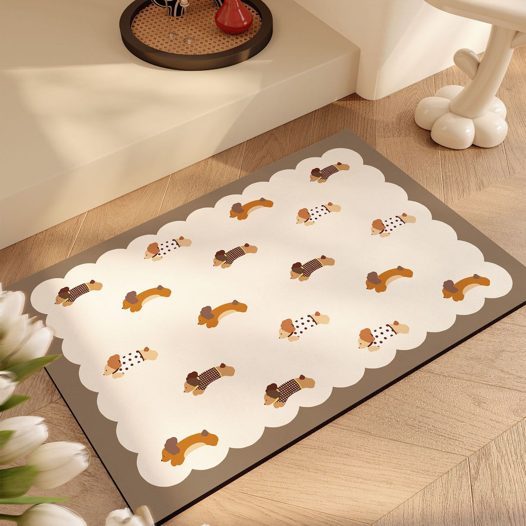Playful Cat-Themed Bath Mat