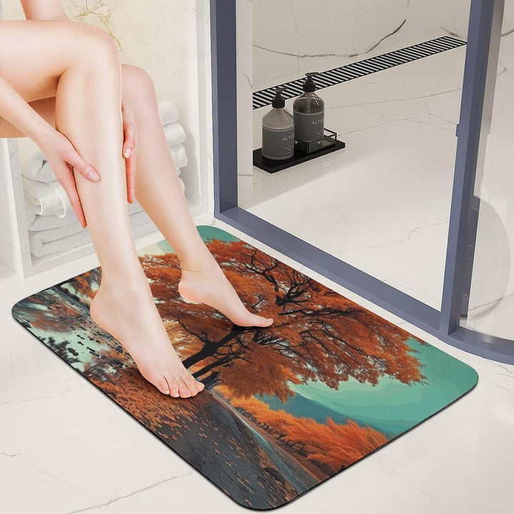 Luxurious Non-Slip Marble Design Bath Mat