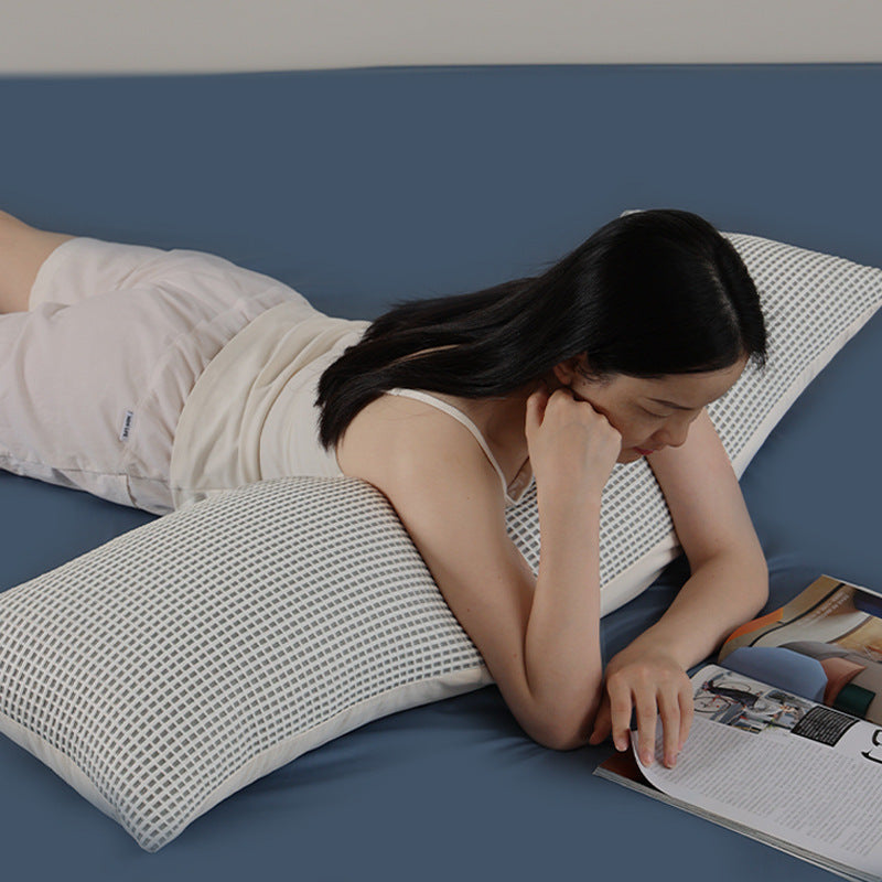 Breathable waffle structure lumbar pillow with removable cover Kalsten