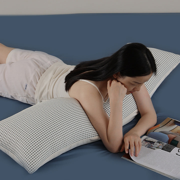 Breathable waffle structure lumbar pillow with removable cover Kalsten