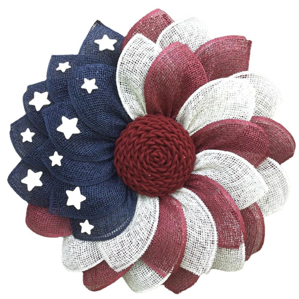 Patriotic Burlap Door Wreath Kalsten