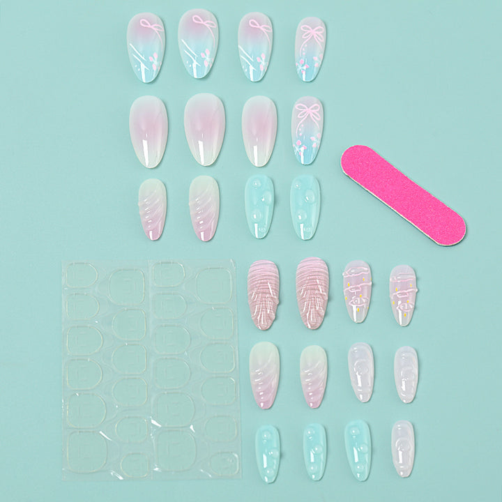Artificial Nails Set with elegant floral and pastel designs Kalsten
