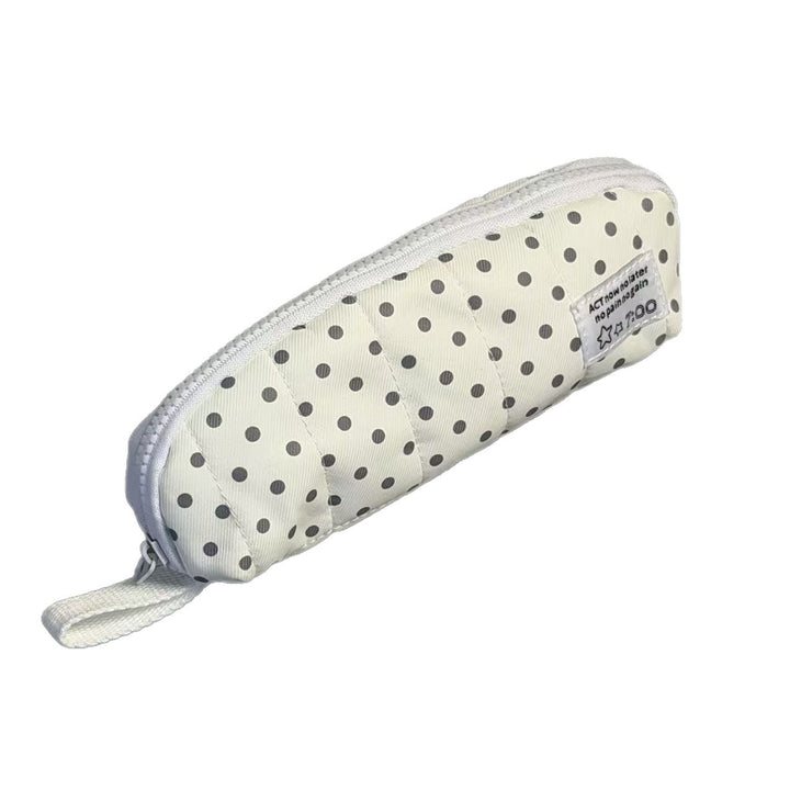 Quilted Dot Print Pencil Case