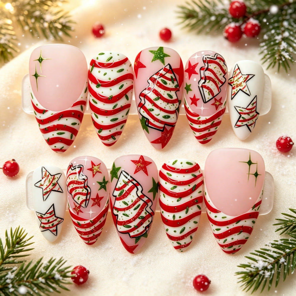 Festive artificial nails with Christmas motifs Kalsten