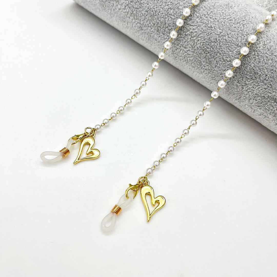 Heart-Shaped Beaded Eyewear Chain Kalsten