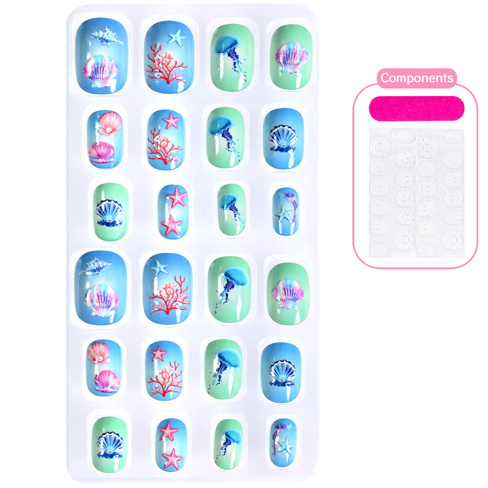 Themed Summer Beach Nail Art Press-On Nails Kalsten