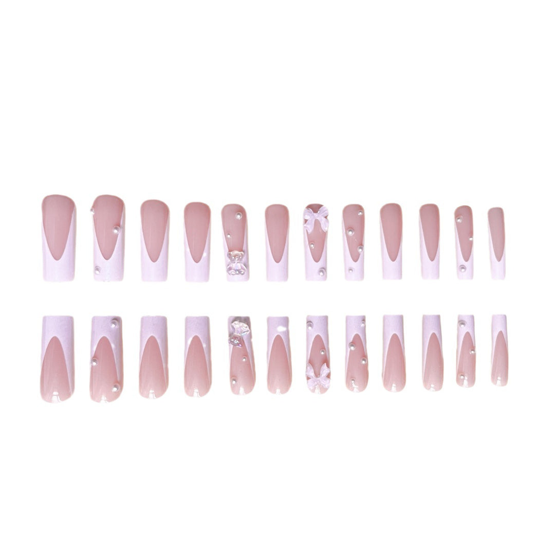 Decorative Press-On Nail Extensions with Floral Accents Kalsten