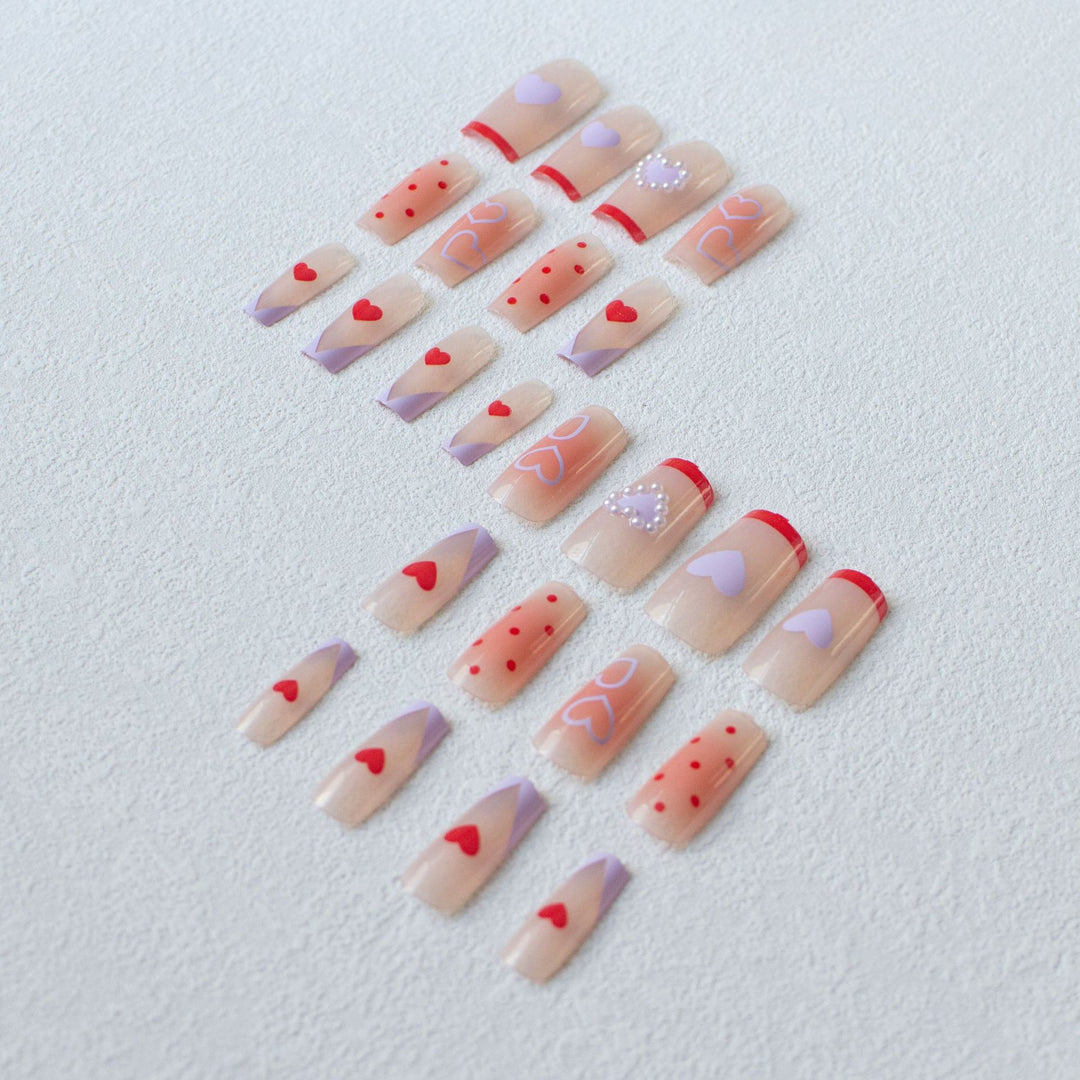 Romantic Heart-Themed Nail Art Kit