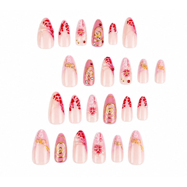 Artistic Floral Stiletto Nail Art