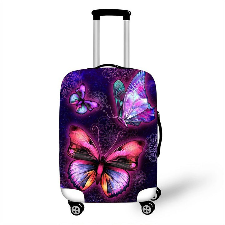 Women's hard shell travel suitcase with colorful flower and butterfly graphic Kalsten