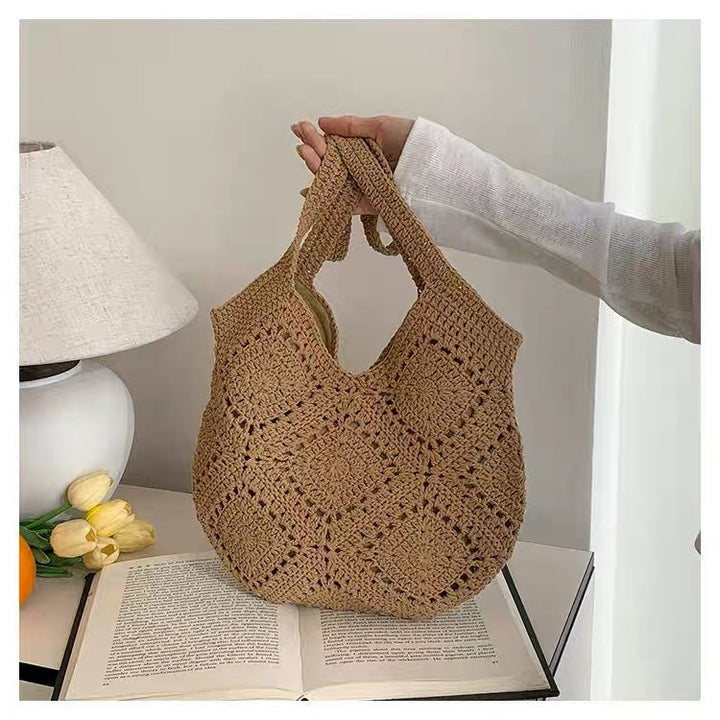 Handmade shoulder bag with floral motifs Kalsten