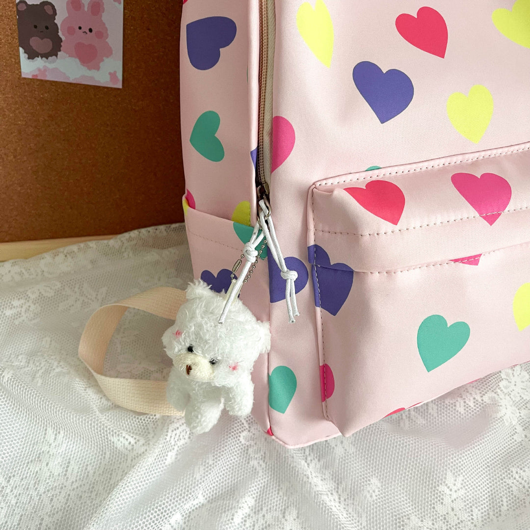 Heart-Patterned Casual Backpack Kalsten