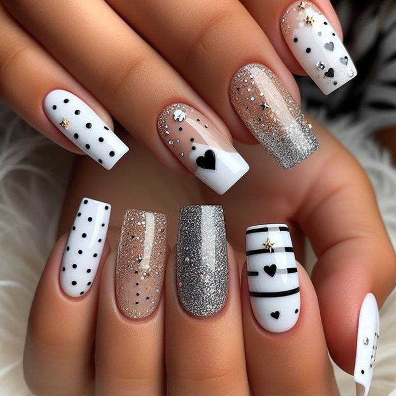 Rhinestone-Embellished Press-On Nail Set Kalsten