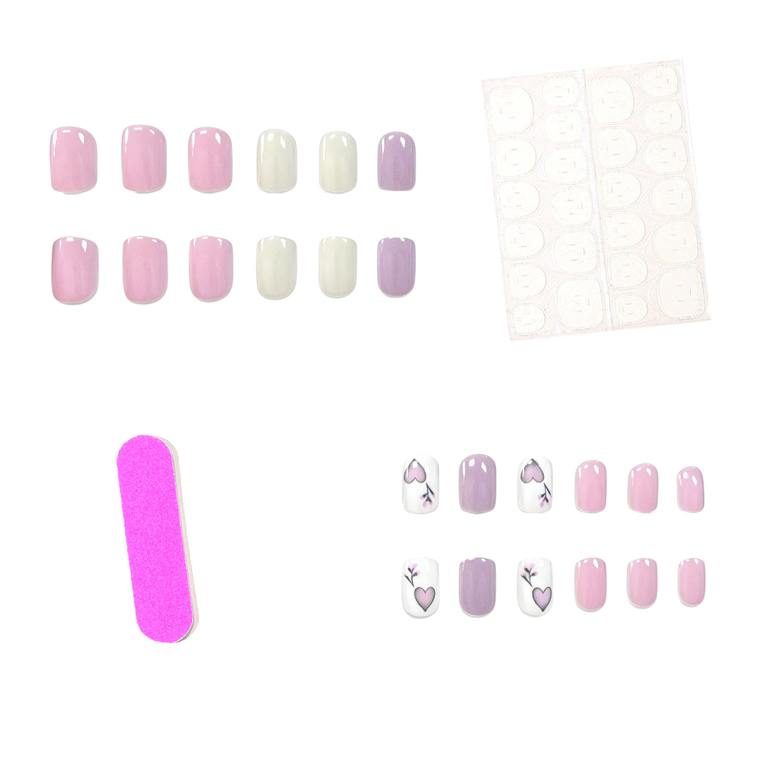 Artistic Heart-Design Nail Art Enhancements Kalsten