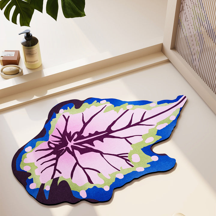 Abstract Leaf Design Area Rug
