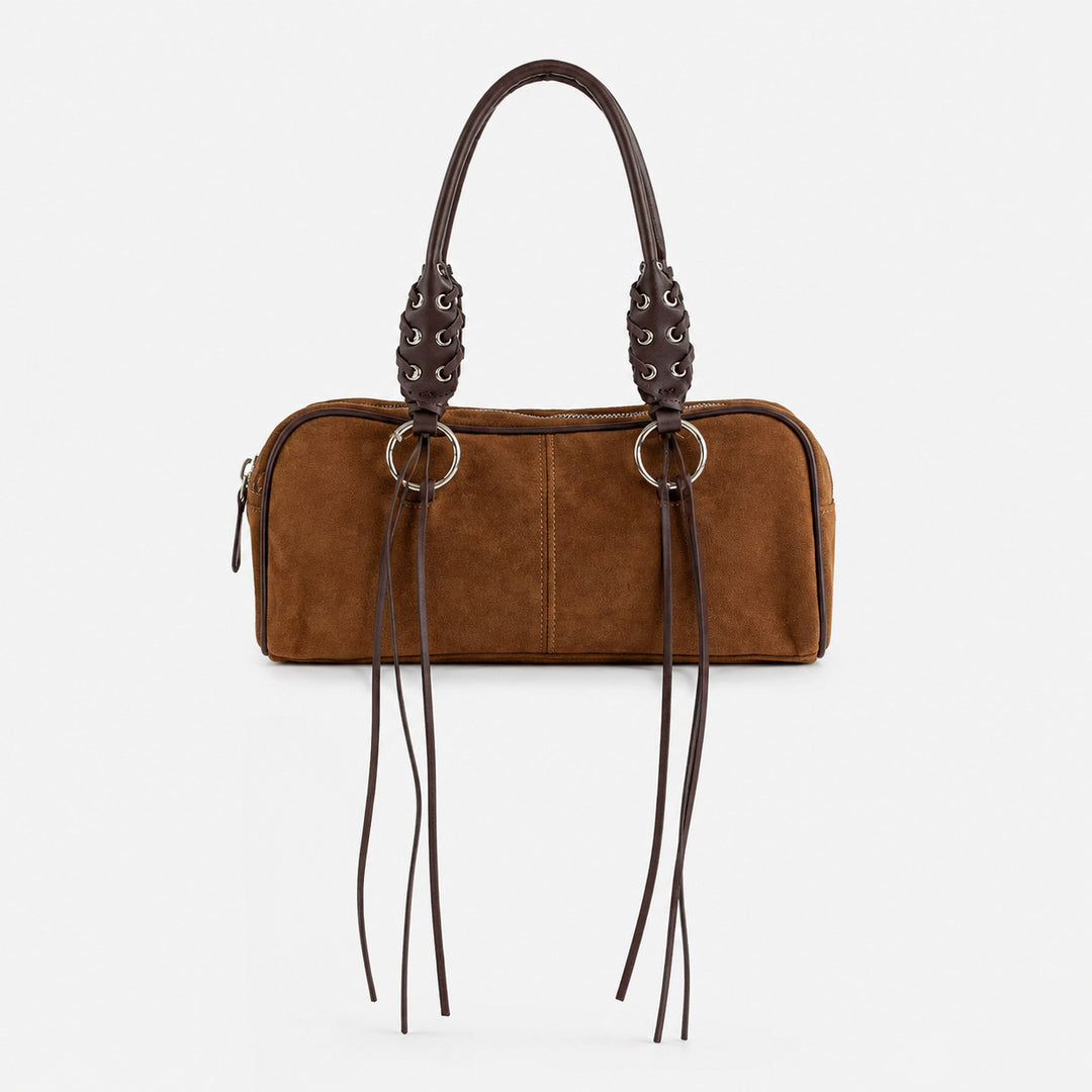 Luxurious Leather Handbag with Braided Straps