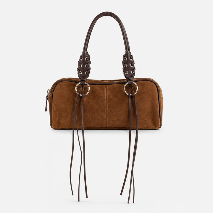 Luxurious Leather Handbag with Braided Straps