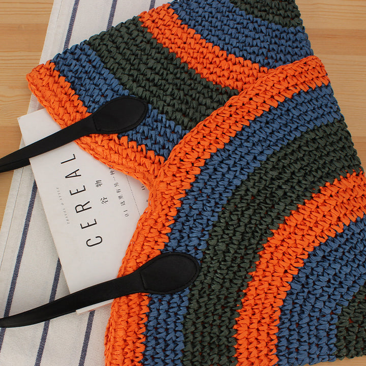 Fashionable Braided Tote Bag with Unique Wave Pattern Kalsten