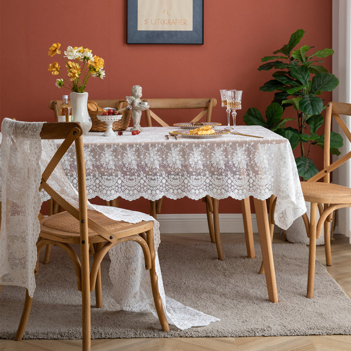 Lace Overlay Tablecloth
