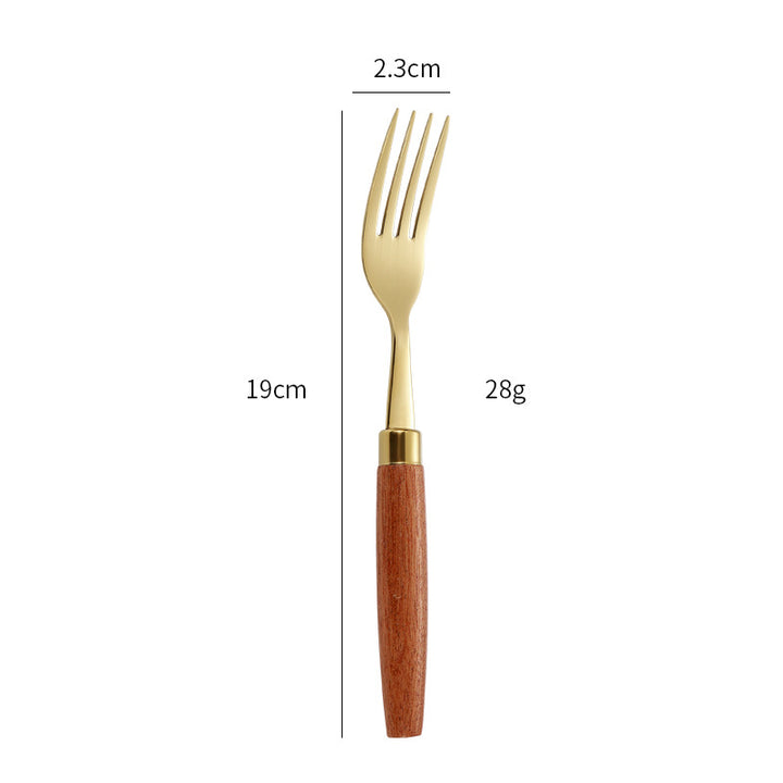 Elegant dessert spoon with ergonomic wooden handle Kalsten