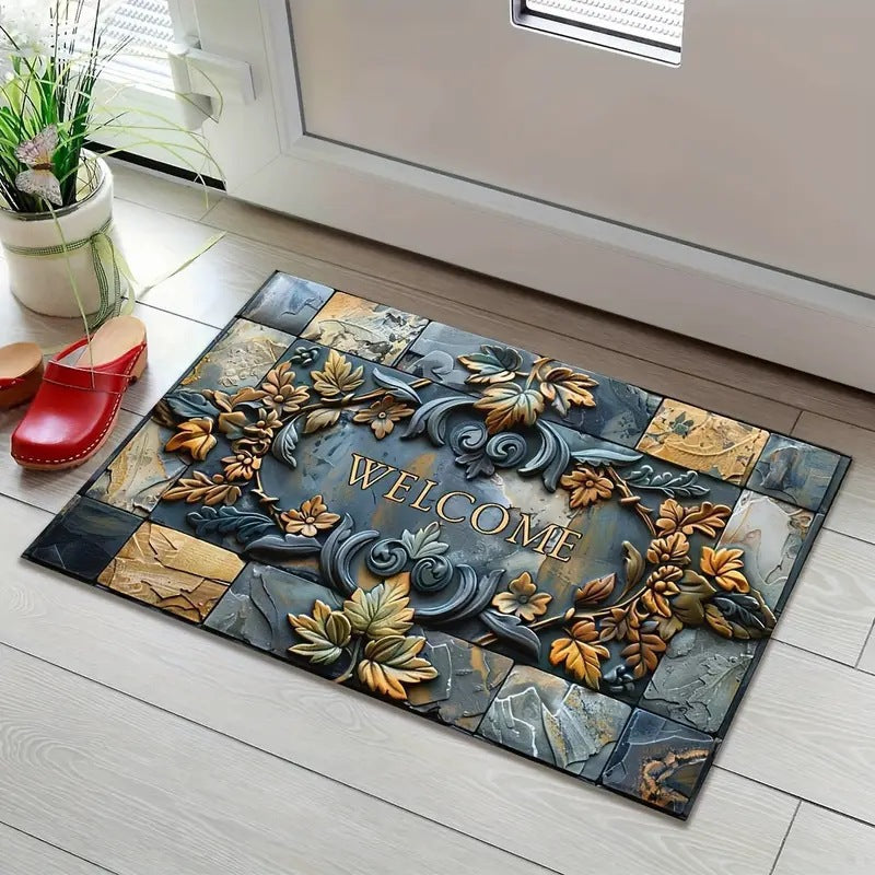 Decorative Stone Pattern Area Mat Kalsten