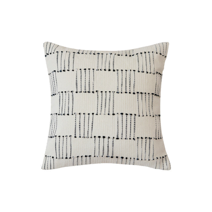 Structure cushion cover in Scandinavian design made of cotton twill with dotted tuft decoration