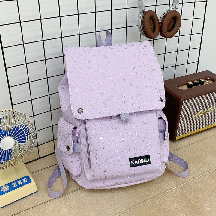 Stylish Star-Print Casual Backpack