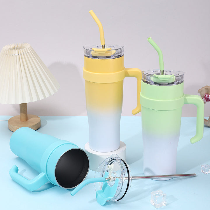 Women Insulated Mug with Plastic Handle and Integrated Straw Kalsten