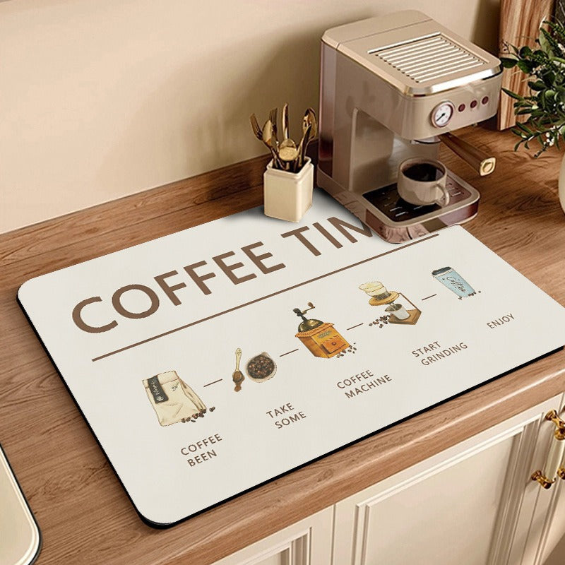 Coffee-Themed Kitchen Mat Kalsten