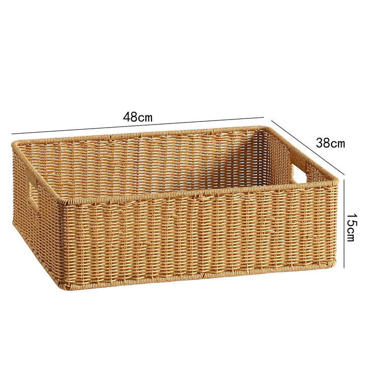 Handwoven Rectangular Storage Basket with Cut-Out Handles Kalsten
