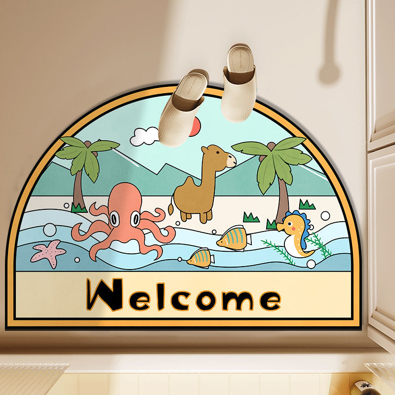 Playful Animal-Themed Decorative Bath Mat