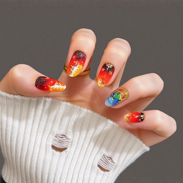 Artificial Nails in Creative Christmas Design Kalsten
