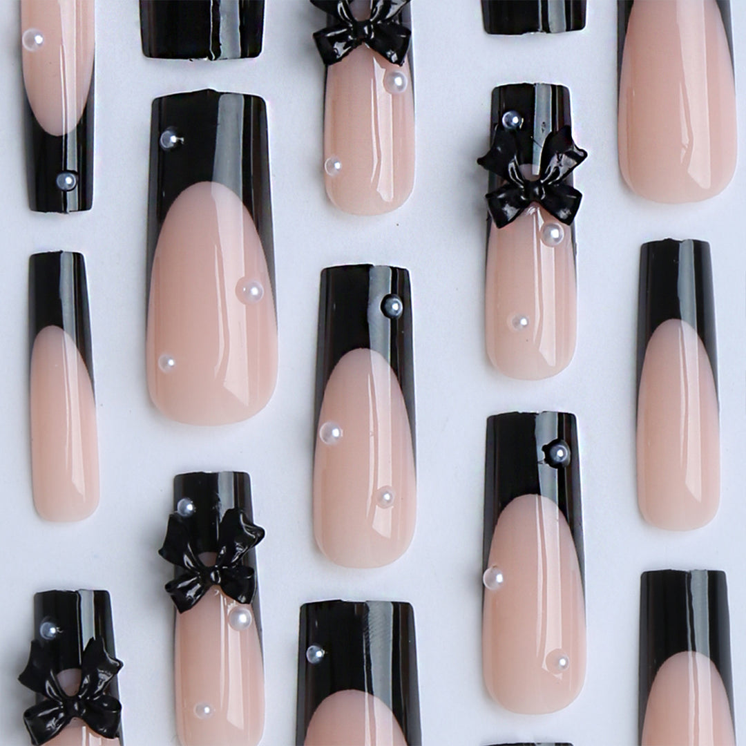 Artificial nails with 3D bow decoration Kalsten
