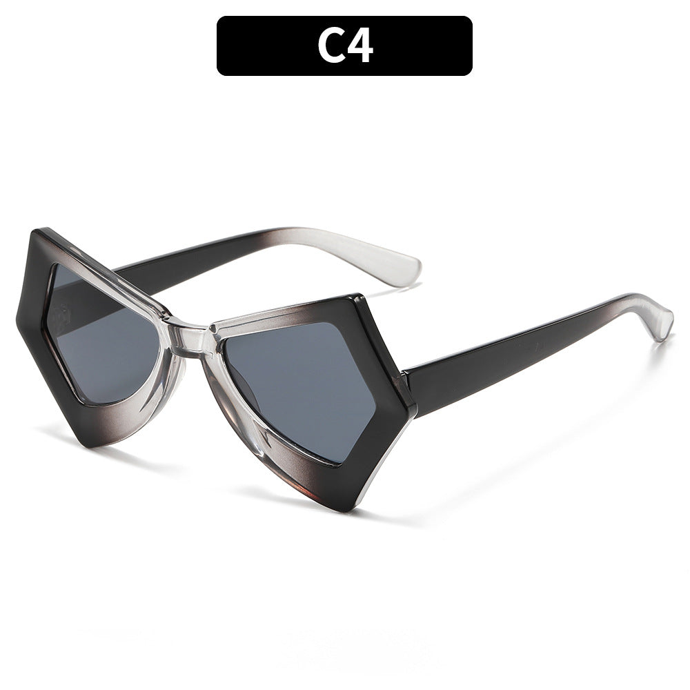 Angular Decorative Frame Sunglasses