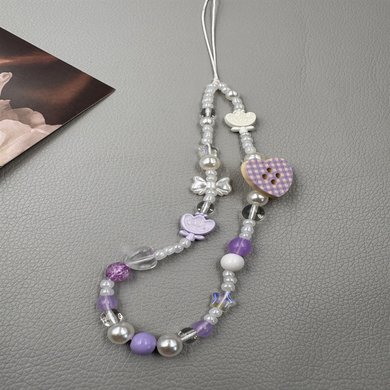 Decorative Beaded Charm Phone Lanyard Kalsten 1790135299