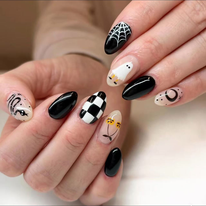 Halloween-Themed Press-On Nail Art Set 1790738307