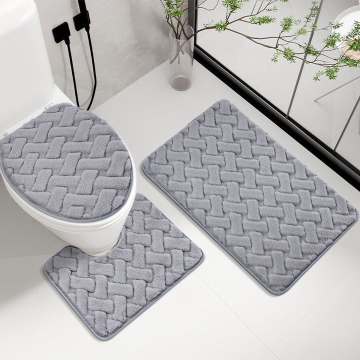 Woven Design Bathroom Rug Set Kalsten
