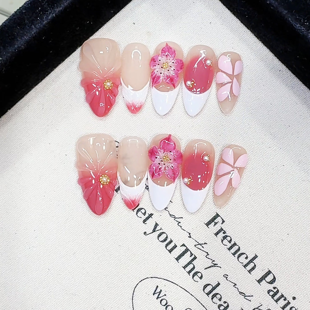 Premium Floral Press-On Nail Art Set Kalsten