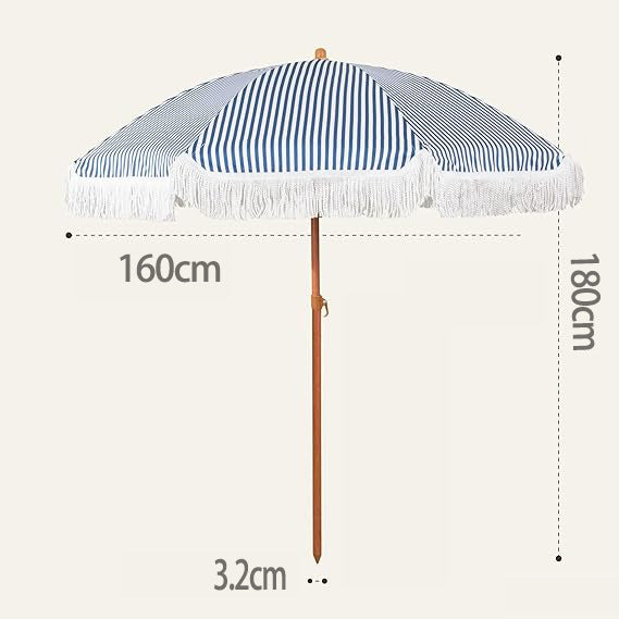 Women's sun umbrella with tassels and striped design Kalsten