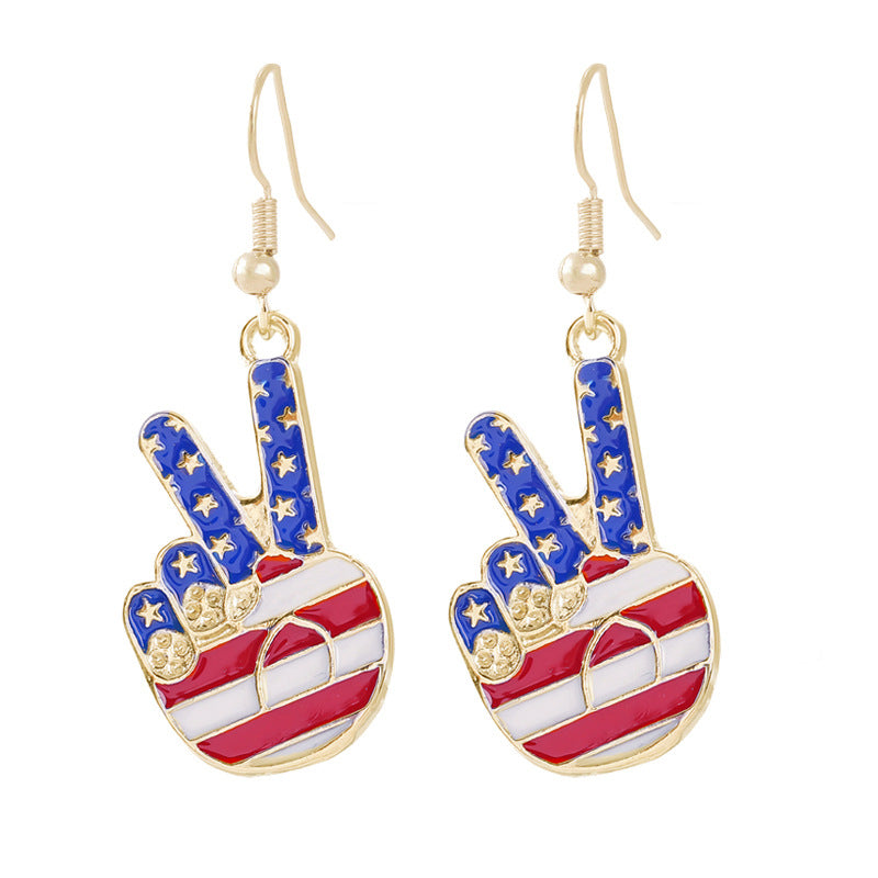 Women's nan patriotic horseshoe enamel dangle earrings with star-accented design and fishhook findings Kalsten