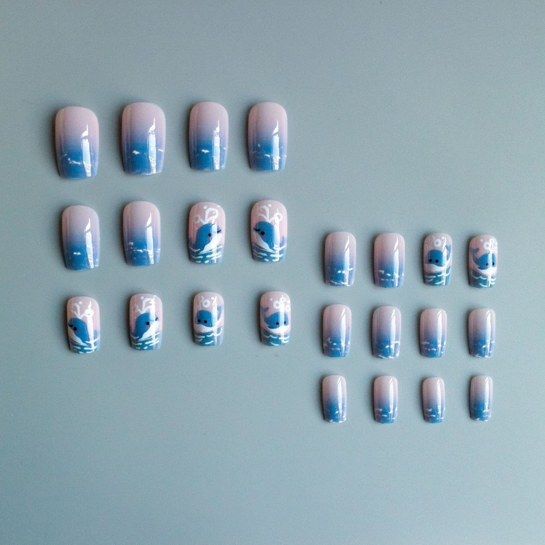 Artistic Whale-Themed Nail Art Kit