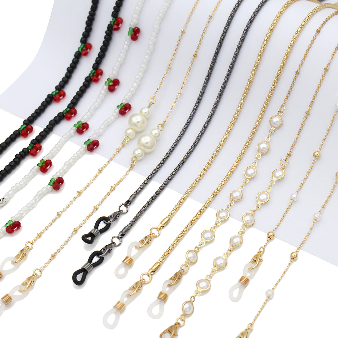 Elegant Pearl Chain Eyewear Holder Kalsten
