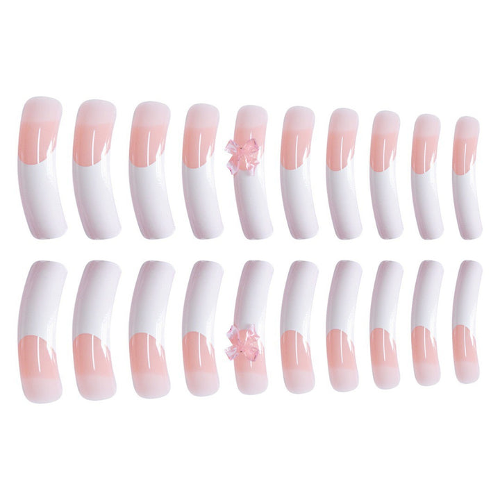 Elegant Bow-Embellished Acrylic Press-On Nails Kalsten