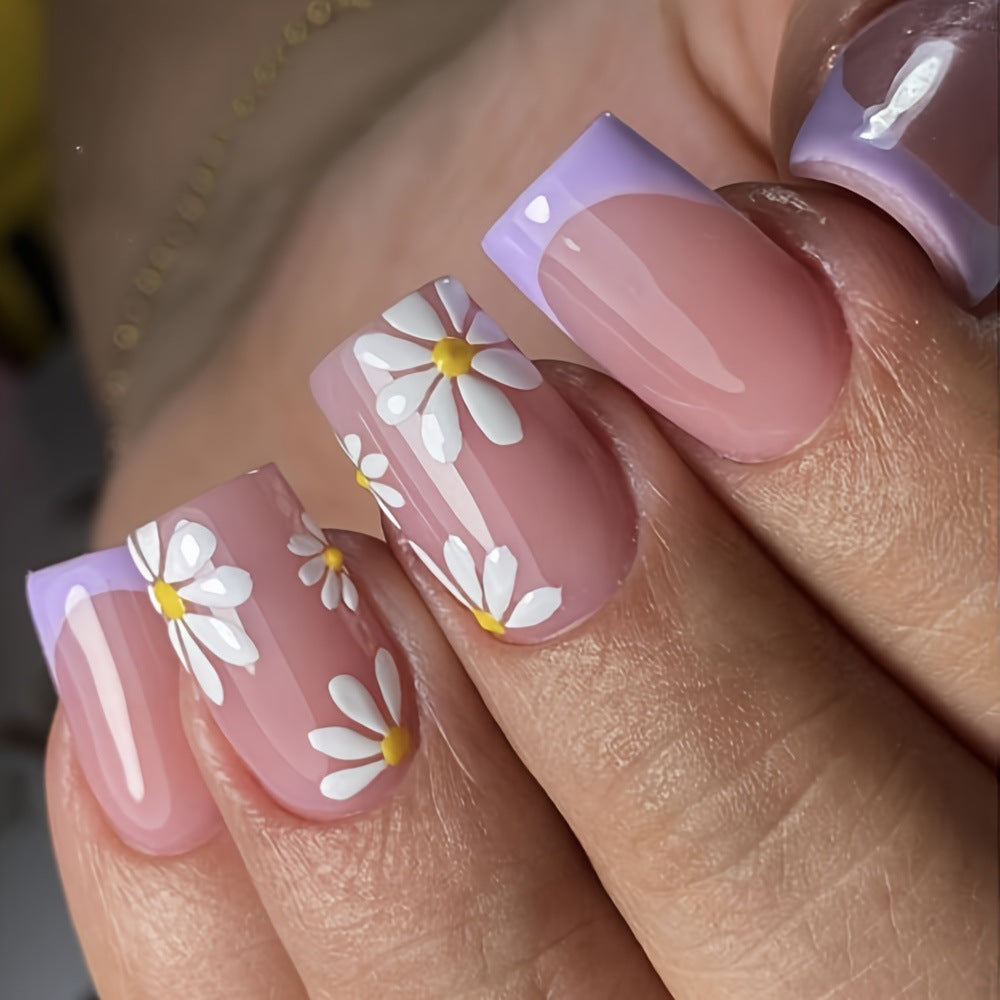 Artistic Floral Acrylic Nail Extensions Kalsten