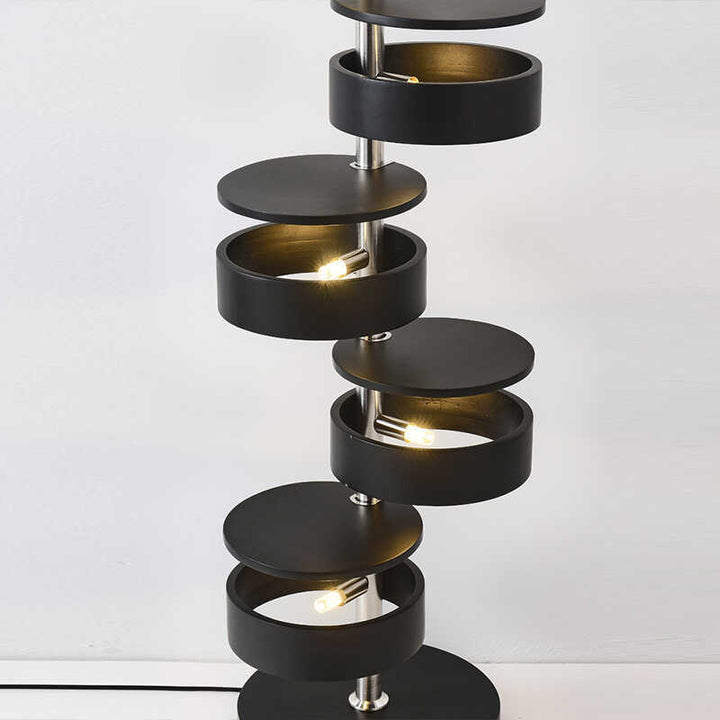Spiral Floor Lamp with Multiple Light Discs