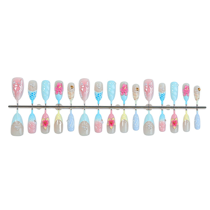 Decorative Press-On Nail Art Set with Premium Floral Designs kalsten