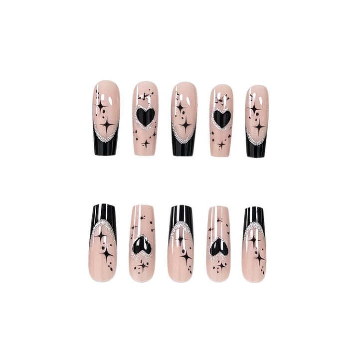 Elegant Heart-Embellished Nail Art Enhancements Kalsten
