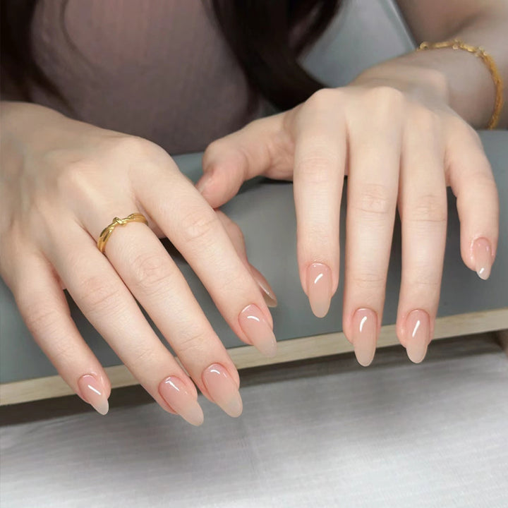 Natural Finish Nude Press-On Nail Set Kalsten